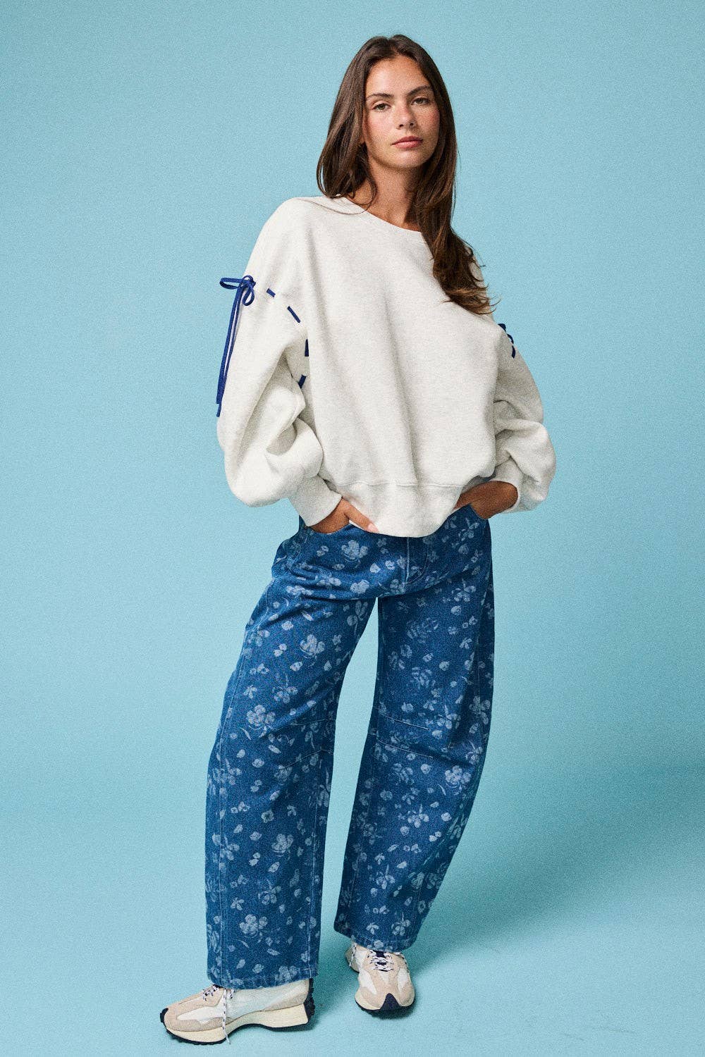 Oversized Tie-Detail Sweatshirt
