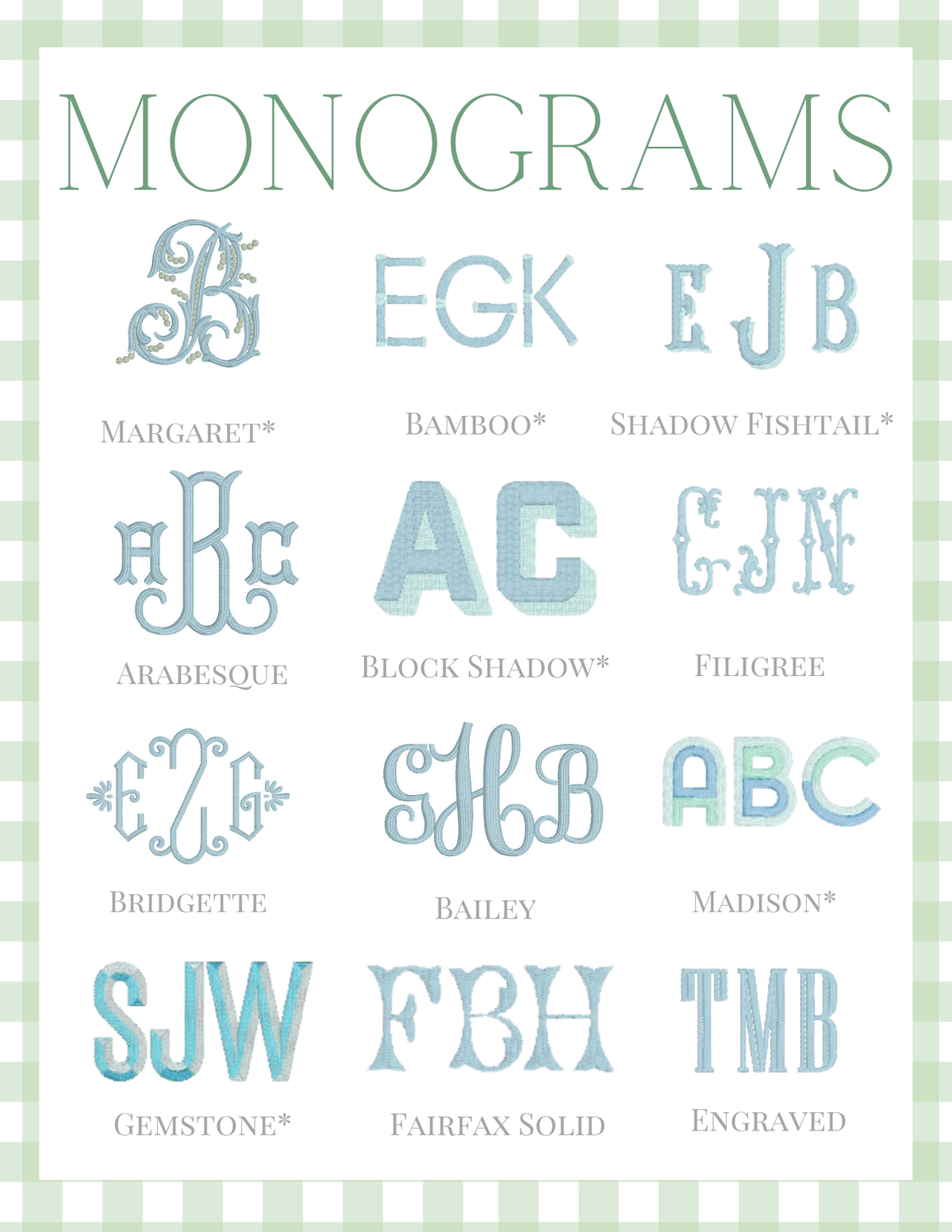 Fonts & Monograms