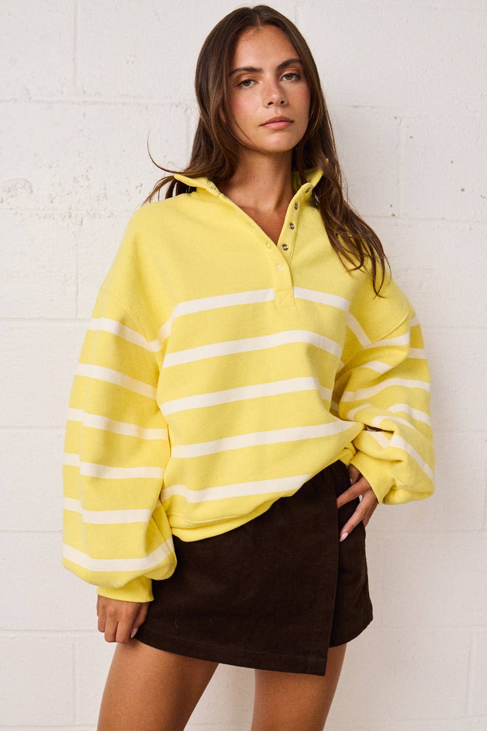 Striped Snap Pullover