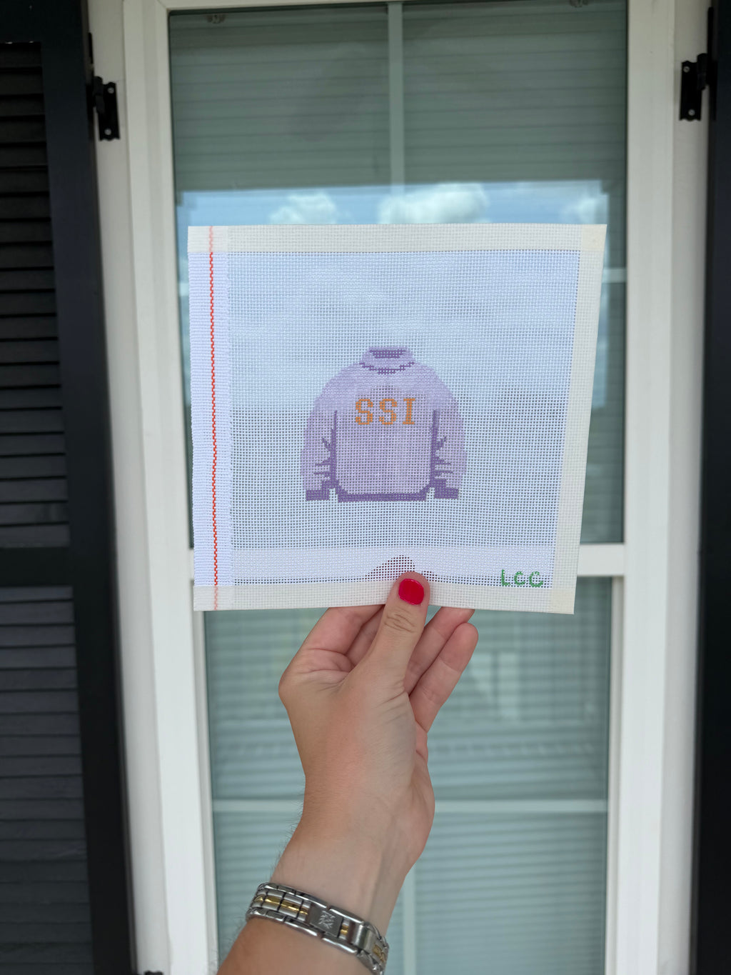 Happy Place Mockneck Needlepoint Canvas (18 Mesh)