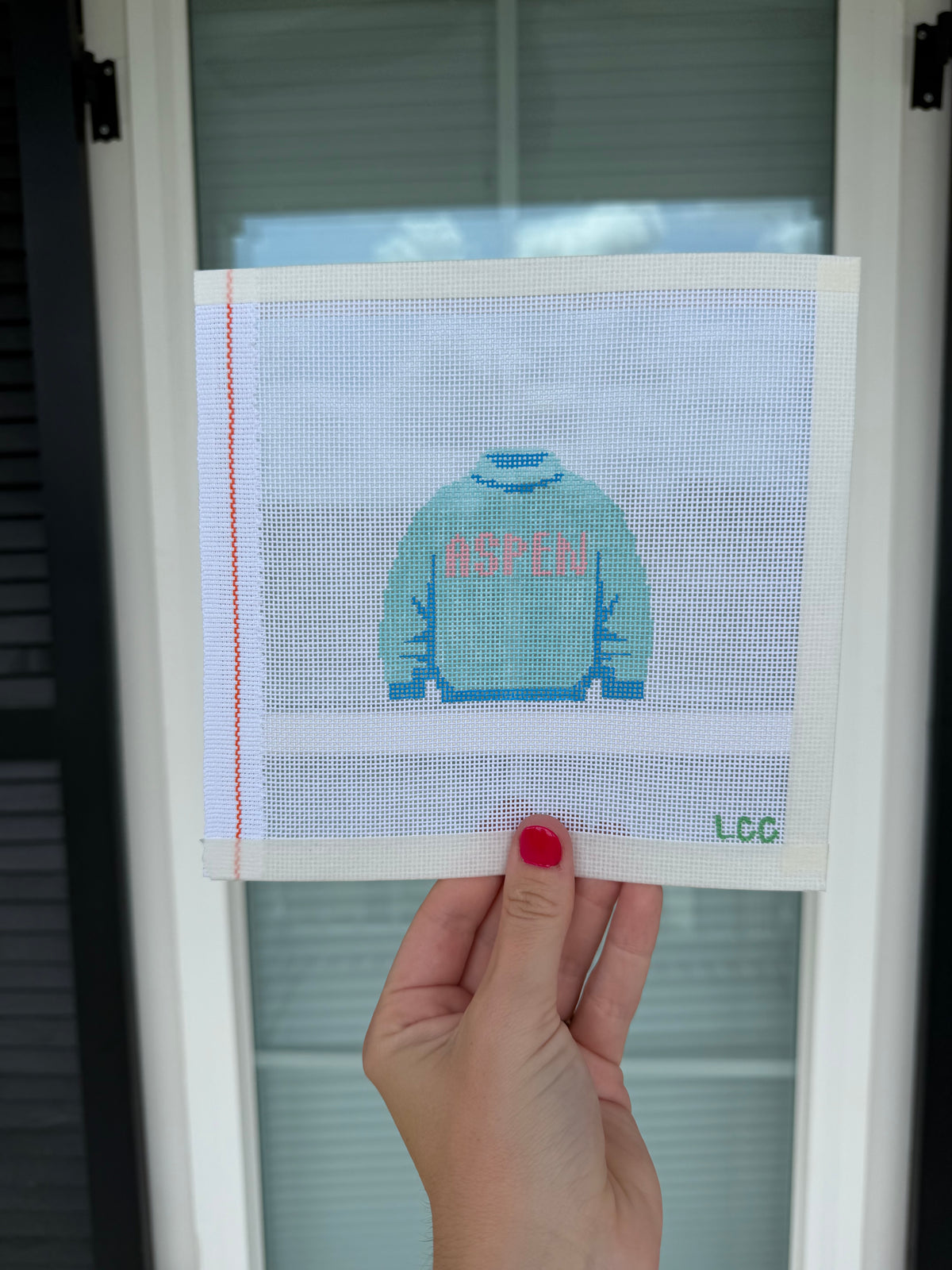 Happy Place Mockneck Needlepoint Canvas (18 Mesh)