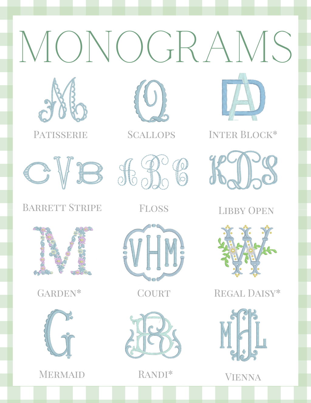 Fonts & Monograms