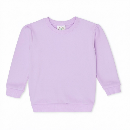 Girls Embroidered Puff Sleeve Sweatshirt