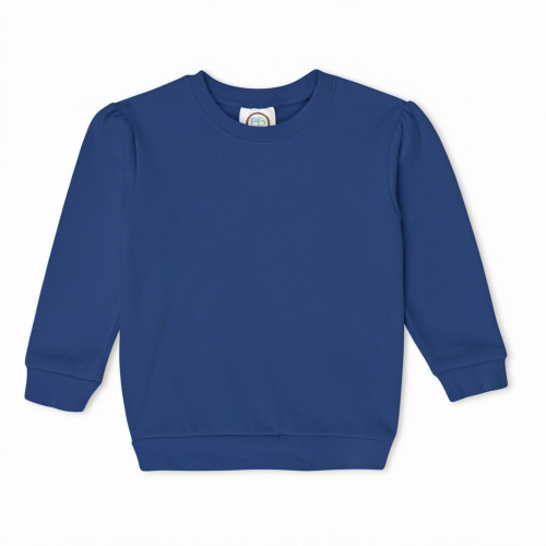 Girls Embroidered Puff Sleeve Sweatshirt