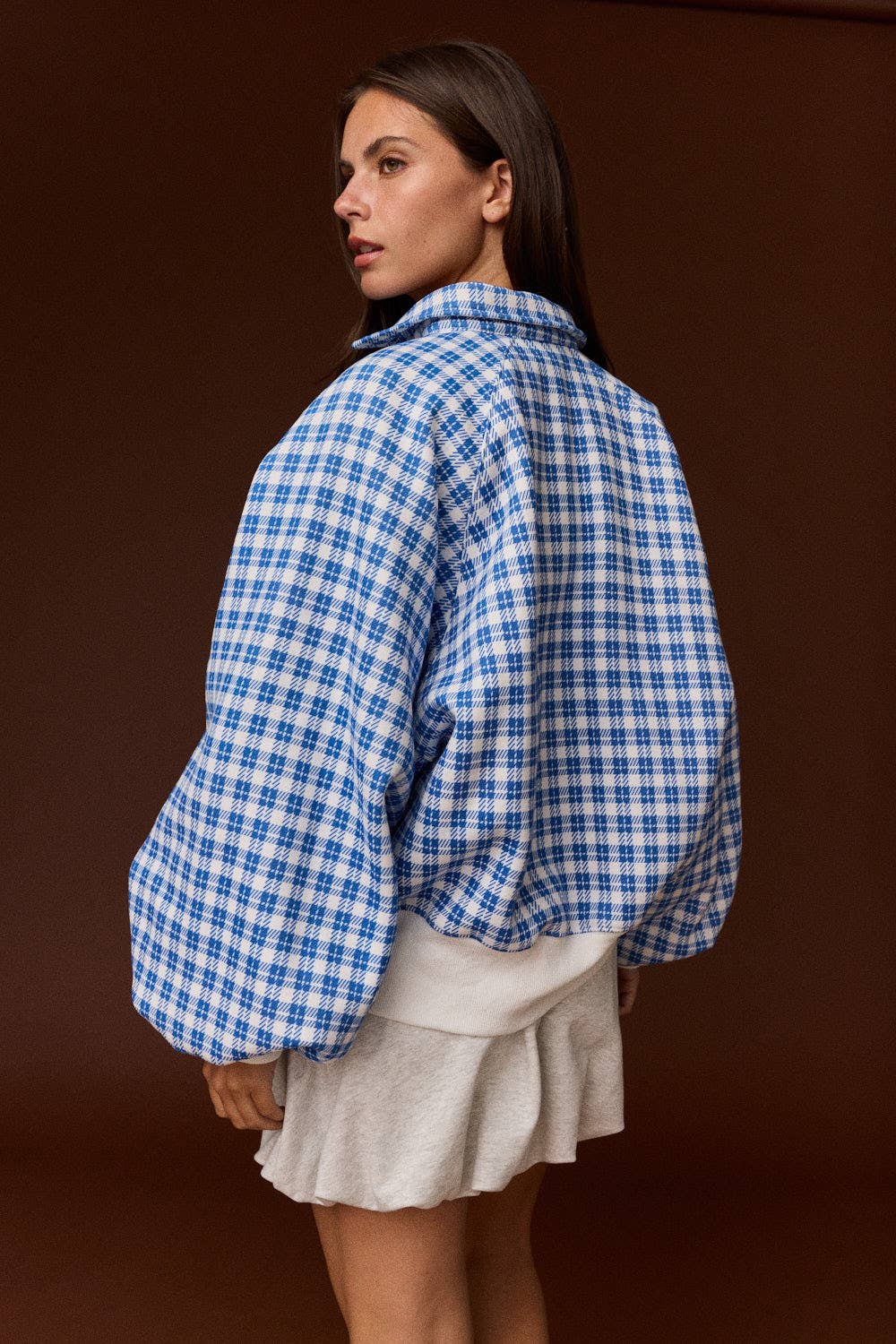 Plaid Button Pullover